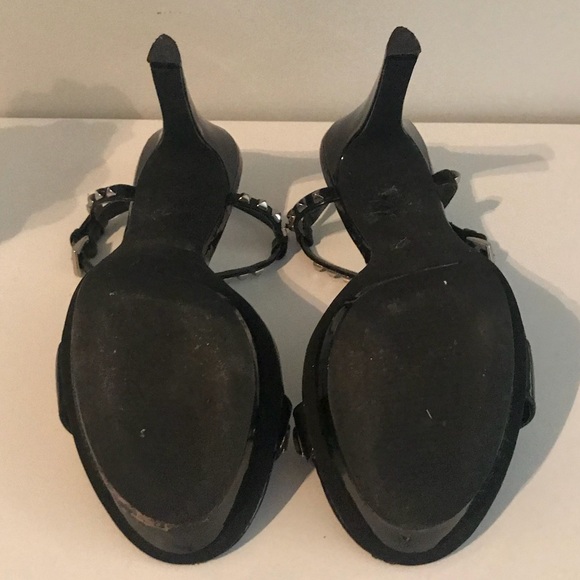 Black paten leather platform heal with studs - Picture 5 of 5